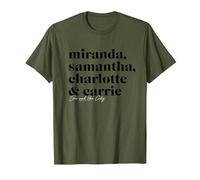 Sex and The City Miranda, Samantha, Charlotte & Carrie T-Shirt, Homme, Olive, M