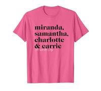 Sex and The City Miranda, Samantha, Charlotte & Carrie T-Shirt, Homme, Rose Chiné, S