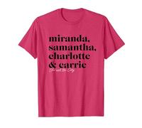 Sex and The City Miranda, Samantha, Charlotte & Carrie T-Shirt, Homme, Rouge Chiné, L