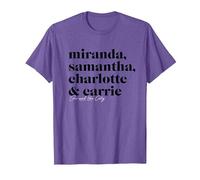 Sex and The City Miranda, Samantha, Charlotte & Carrie T-Shirt, Homme, Violet Chiné, L