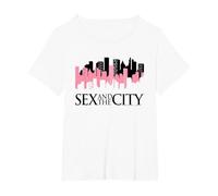 Sex and The City NY Skyline T-Shirt, Femme Grandes Tailles, Blanc, 2X