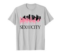 Sex and The City NY Skyline T-Shirt, Homme, Argent, S