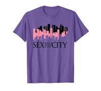 Sex and The City NY Skyline T-Shirt, Homme, Violet Chiné, S