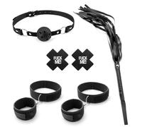Sex Bondage Kits, BDSM Restraint Toys 4 Pcs, Hand and Ankle Cuffs, Ball Gag, Rope, Nipple Cover, Restraints Set, SM Beginner Role Play Toy, Bedroom BDSM Kits for Couple