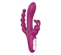 Sex HD Joker - vibromasseur triple stimulation rechargeable étanche - violet