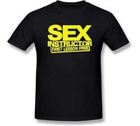 Sex Instructor Funny Creative Mens Men T Shirt Novelty Short Sleeve O Neck Cotton Casual T-Shirt Top Tee Manches Courtes(XX-Large)