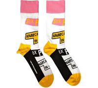 Sex Pistols - Chaussettes "Anarchy In The UK" pour homme/femme unisexe RO7713 (40,5 EU - 45,5 EU) (Blanc/Rose/Jaune)
