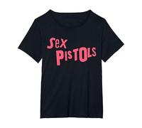 Sex Pistols Logo Officiel Rose T-Shirt, Femme Grandes Tailles, Noir, 1X