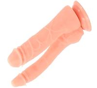 Sex Toys Gode Réaliste gode double 18cm⌀2,9cm et 14cm⌀4cm Sex Toys Anals dildo Stimulation Vaginale Sextoy Femme avec Ventouse Élastique sex toýs femme godemichets beige sextoys gode femme FOPS D27