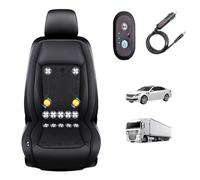 SEXIPLEXIX Siège Ventilé 12v/24v, 3 Vitesses Réglables de Vent Siège Rafraîchissant pour Voiture pour Voitures, SUV, camions,Black-24V12-BladeFan+Massage