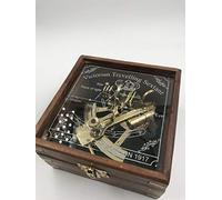 Sextant de navigation Malla en laiton massif avec boîte en bois incluse