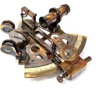 Sextant de navigation vintage en laiton, instrument nautique maritime, style antique