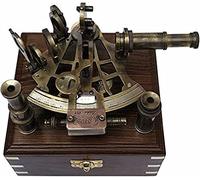 Sextant nautique vintage maritime astrolabe navire instrument de navigation céleste avec boîte cadeau et deux visées supplémentaires