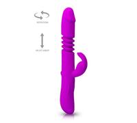 Sextoy Va-Et-Vient Silicone 12 Vibrations 4 Rotations Avec Lapin Clitoridien
