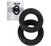 Sextoys - Cockring - Anneau de pénis Lot de 2 Cockrings en silicone SONO noir
