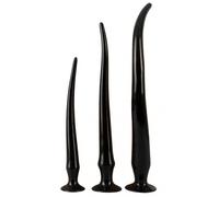 Sextoys - Godes XXL - SM - Lot de 3 Godes XXL Longs Flex Plug Noirs