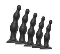 Strap-on-me Perles M - gode avec ventouse (noir)