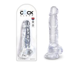 Sextoys Pour Tous Gode Ventouse Clear 20 cm - KING COCK