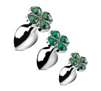 Lucky Clover Gem - Small Anal Plug - Silver