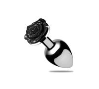 Plug Anal Métal Bijou Black Rose Small