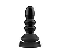 Sextoys Pour Tous Plug Anal Vibrant Ribbly en Verre Noir - CHRYSTALINO