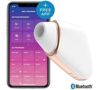 Sextoys - Stimulateur de clitoris connecté Love Triangle Satisfyer Blanc et Doré