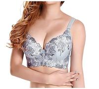 Sexy Adjustable Push Up Bra with Embroidery for Women, Gray, 10(Gray,8)