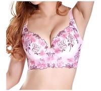 Sexy Adjustable Push Up Bra with Embroidery for Women, Gray, 10(Pink,10)