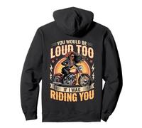 Sexy Afro-Américain Biker Femme Noire Moto Ride Loud Sweat à Capuche