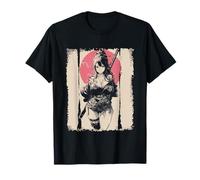 Sexy Anime Girl Japonais Samurai Red Sun T-Shirt