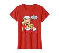 Sexy Blonde Costume Père Noël T-Shirt, Femme, Rouge, XS