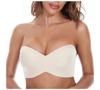 Sexy Bra for Women with Removable Straps Tube Top Type Ultra Thin Underwear, Black, 44E(Beige,42E)