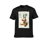 Sexy Bulma One More to Go Anime Manga Mens Black T-Shirt Graphic Tee Printed Unisex Shirt S