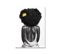 Sexy Femme Africaine Femme Art Moderne Posters Black Girl Girl Portrait Painting Print Images de décoration murale for le salon(Color:B,Size:40x60cm no frame)