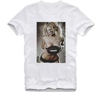 Sexy Hot American Soccer Girl Naked T-Shirt Top Men White M