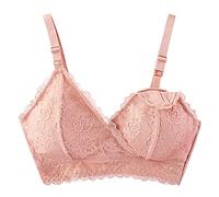 Sexy infirmière vernis femmes pas d'allaitement soutien-gorge pendant la grossesse sous-vêtements femmes lingerie collants, Rose, M
