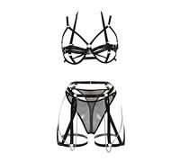 Sexy Lingerie Femme Ensemble Nuisette Harnais Transparnete sous-vêtements Élastique Bondage Catsuit Coquine Vêtements Club Fete Cosplay Nuit Couple Pyjama