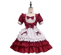 Sexy Lolita Plus Size Robe de Femme de Chambre Rose Japonaise Douce Femmes Robe Kawaii Costume de Jeu de Rôle Halloween Party Cosplay Anime Nouveau-Rouge,S