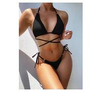 Sexy Maillots De Bain Femmes Solide Brésilien Bikini Ensemble Taille Basse Push Up Maillot De Bain Maillots De Bain Femme Bikini Micro Maillots De Bain (Color : 1, Size : L)