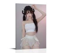 Sexy Model Girl Fixing Her Hair Canvas Print 60 x 90 cm