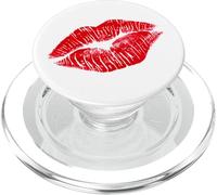 Sexy Red Lips Lipstick Girl Kiss on White PopSockets PopGrip pour MagSafe