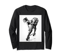 Sexy Shibari Art Tees - Femme Sexy en Corde Shibari en Noir et Blanc Manche Longue