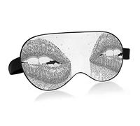Sexy Silver Woman Lip Glowing Starry Female Lip Eye Masks Cover Blocks Light Sleep Mask Shade Cover Blindfold Relaxing Eyeshade Cover avec serre-tête réglable pour hommes femmes enfants
