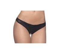 Sexy String ouvert Noir avec Perles