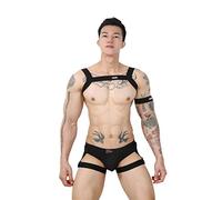 SEXYSY Hommes Licou Cou Corps élastique Harnais Ceintures avec Jockstrap Tongs Body Lingerie Sexy pour Costume de boîte de Nuit