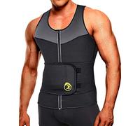SEXYWG Vêtements Ceinture De Sudation Homme Minceur Débardeur Sauna Gilet Fitness Abdominale Gaine Sport Ventre Plat T Shirt Neoprene Veste Noir - XXL