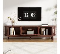 Seyakany Meuble TV Marron 165 x 39,5 x 46 cm, Portes coulissantes, Portes à âme Creuse avec Portes abattantes, Convient aux Supports TV jusqu'à 65", avec Pieds
