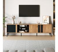 Seyakany Meuble TV Rustique Marron, lowboard, Meuble TV, Commode TV, 180 cm - pour téléviseurs jusqu'à 80 Pouces avec Porte et Compartiment Ouvert