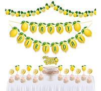 Seyal® Décoration de fête d'anniversaire - Fournitures de fête d'anniversaire sur le thème du citron