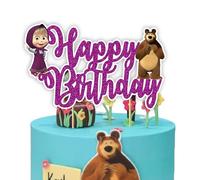 Seyal® Décoration de gâteau d'anniversaire Msha et l'ours